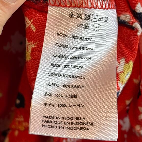 Faithfull the Brand Daphne Red Floral Mini Dress -size 10 - Picture 7 of 7